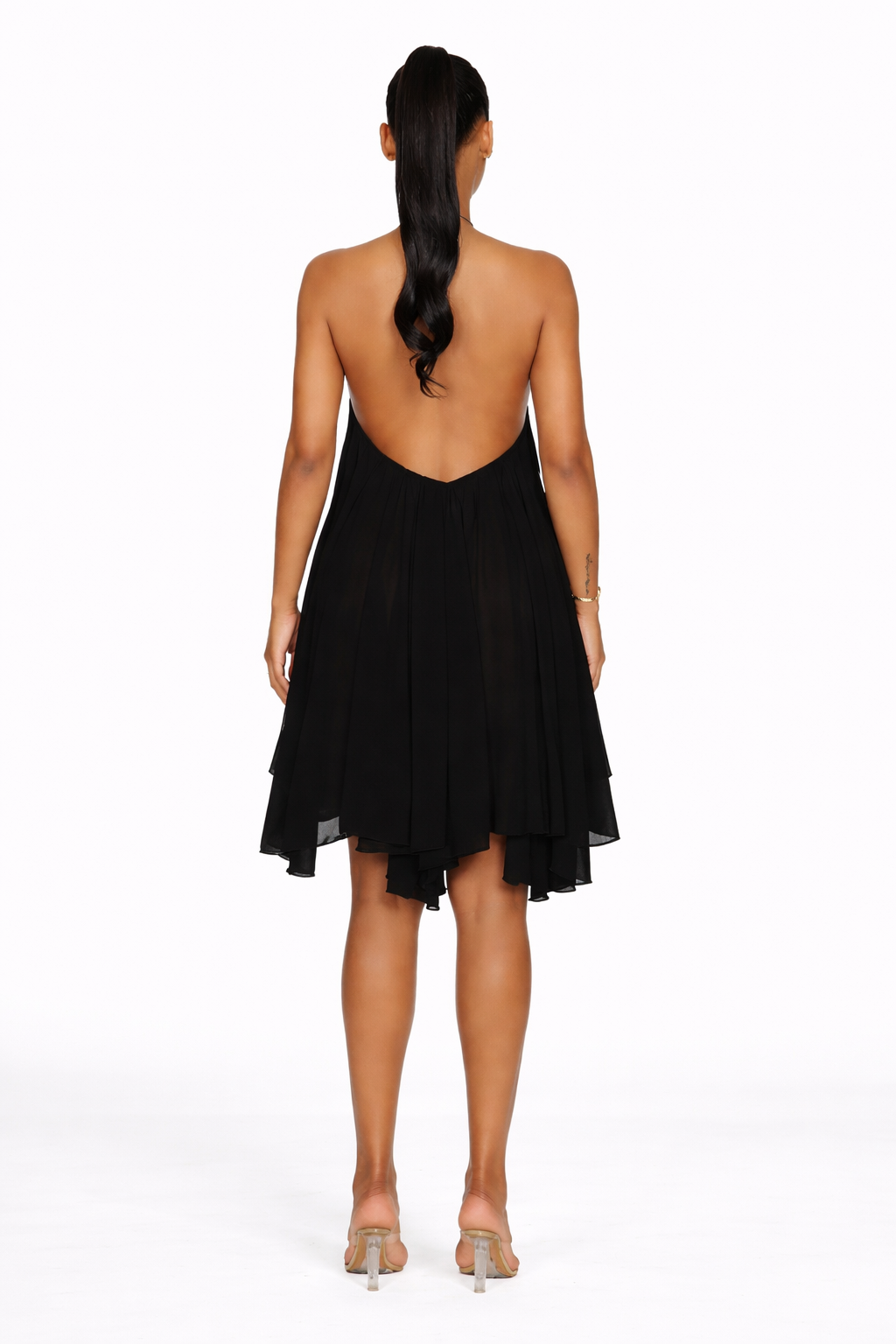 Chiffon Halter Mini Dress